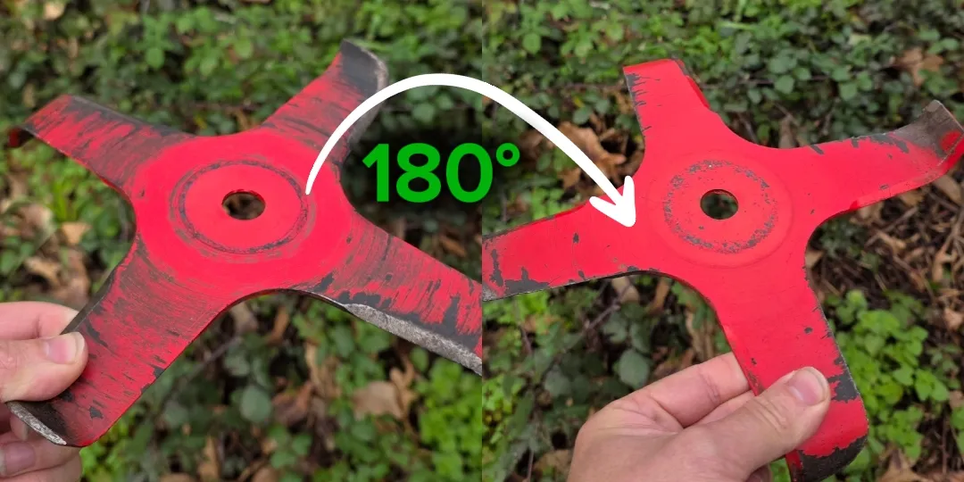 Disco de roçadora MasterCut reversível — vire o disco para duplicar a vida útil